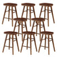 Industrial Armless Backless Counter Stool Wood Bar Stool with Pedal for Cafe Dark Walnut 8 Piece Set Short Stool(22"H) Clearhalo 'Bar Furniture' 'Bar Stools' 'bar_stools' 'furn' 'furn_bar_stools' 'Furniture' 'Kitchen & Dining Furniture' 6555686