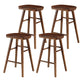 Industrial Armless Backless Counter Stool Wood Bar Stool with Pedal for Cafe Dark Walnut 4 Piece Set Counter Stool(26"H) Clearhalo 'Bar Furniture' 'Bar Stools' 'bar_stools' 'furn' 'furn_bar_stools' 'Furniture' 'Kitchen & Dining Furniture' 6555688