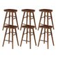 Industrial Armless Backless Counter Stool Wood Bar Stool with Pedal for Cafe Dark Walnut 6 Piece Set Counter Stool(26"H) Clearhalo 'Bar Furniture' 'Bar Stools' 'bar_stools' 'furn' 'furn_bar_stools' 'Furniture' 'Kitchen & Dining Furniture' 6555689