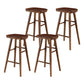 Industrial Armless Backless Counter Stool Wood Bar Stool with Pedal for Cafe Dark Walnut 4 Piece Set Bar Stool(30"H) Clearhalo 'Bar Furniture' 'Bar Stools' 'bar_stools' 'furn' 'furn_bar_stools' 'Furniture' 'Kitchen & Dining Furniture' 6555692