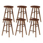 Industrial Armless Backless Counter Stool Wood Bar Stool with Pedal for Cafe Dark Walnut 6 Piece Set Bar Stool(30"H) Clearhalo 'Bar Furniture' 'Bar Stools' 'bar_stools' 'furn' 'furn_bar_stools' 'Furniture' 'Kitchen & Dining Furniture' 6555693