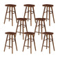 Industrial Armless Backless Counter Stool Wood Bar Stool with Pedal for Cafe Dark Walnut 8 Piece Set Bar Stool(30"H) Clearhalo 'Bar Furniture' 'Bar Stools' 'bar_stools' 'furn' 'furn_bar_stools' 'Furniture' 'Kitchen & Dining Furniture' 6555694