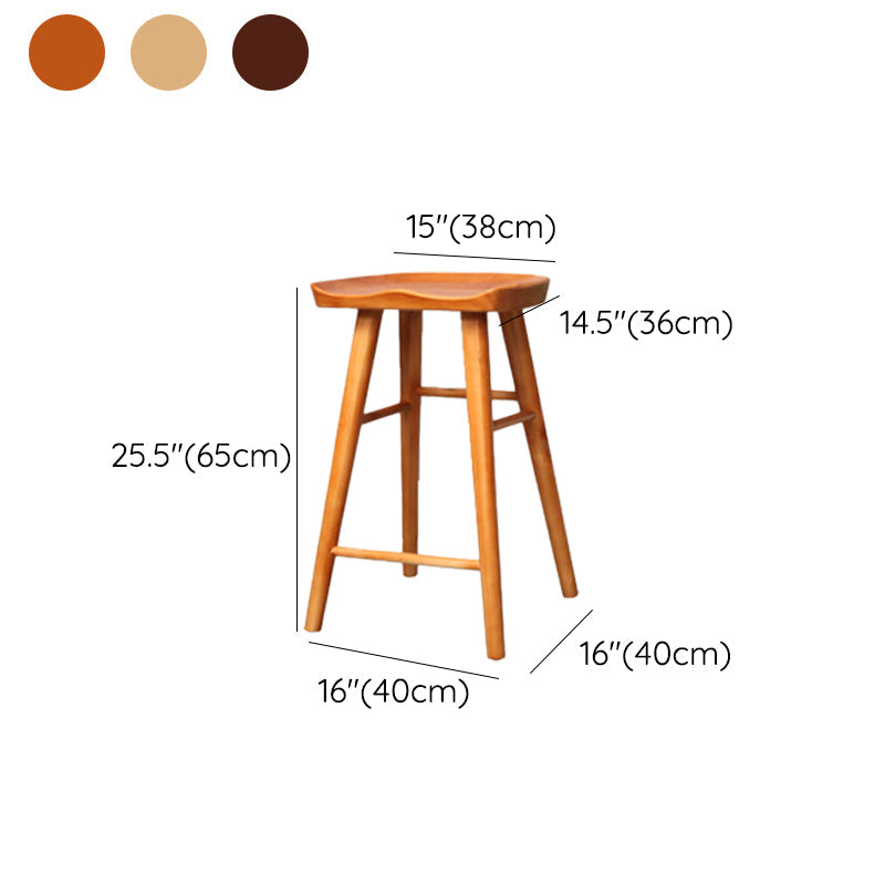 Industrial Armless Backless Counter Stool Wood Bar Stool with Pedal for Cafe Clearhalo 'Bar Furniture' 'Bar Stools' 'bar_stools' 'furn' 'furn_bar_stools' 'Furniture' 'Kitchen & Dining Furniture' 6555696