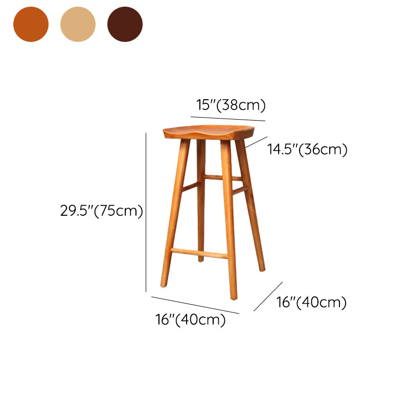 Industrial Armless Backless Counter Stool Wood Bar Stool with Pedal for Cafe Clearhalo 'Bar Furniture' 'Bar Stools' 'bar_stools' 'furn' 'furn_bar_stools' 'Furniture' 'Kitchen & Dining Furniture' 6555697