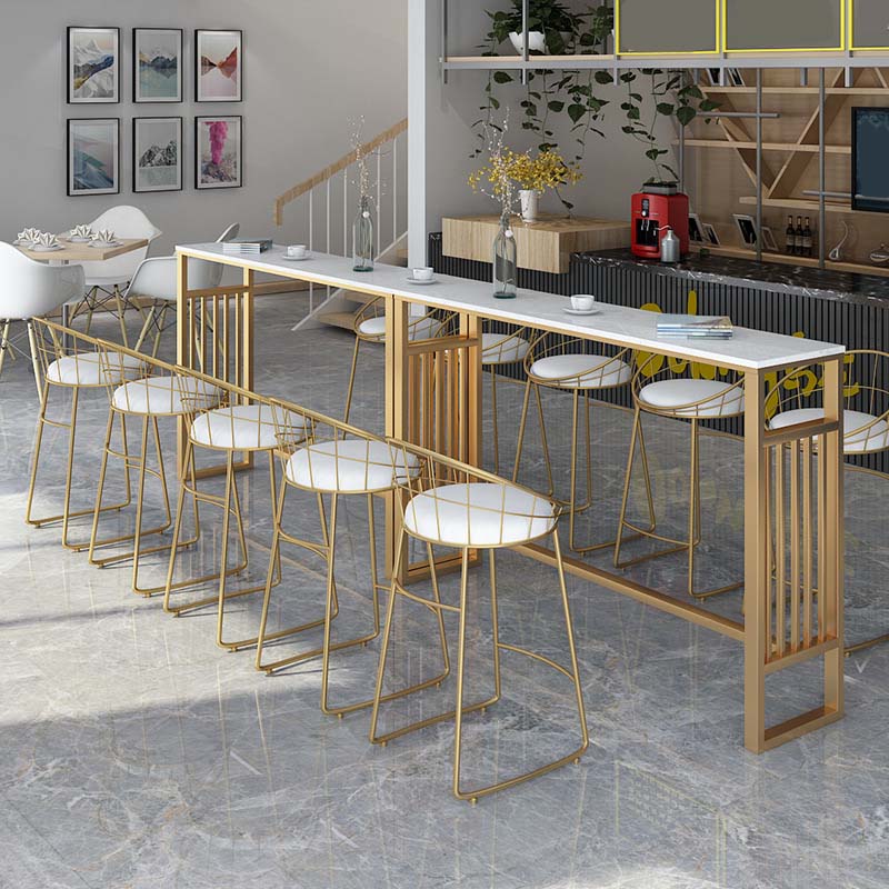 Sgabelli da bar industriali in metallo Sgabello da bar con schienale senza braccioli e cuscino