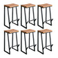 Contemporary Armless Bar Stools Solid Wood Barstool with Footrest Backless 6 Piece Set Square Clearhalo 'Bar Furniture' 'Bar Stools' 'bar_stools' 'furn' 'furn_bar_stools' 'Furniture' 'Kitchen & Dining Furniture' 6555781