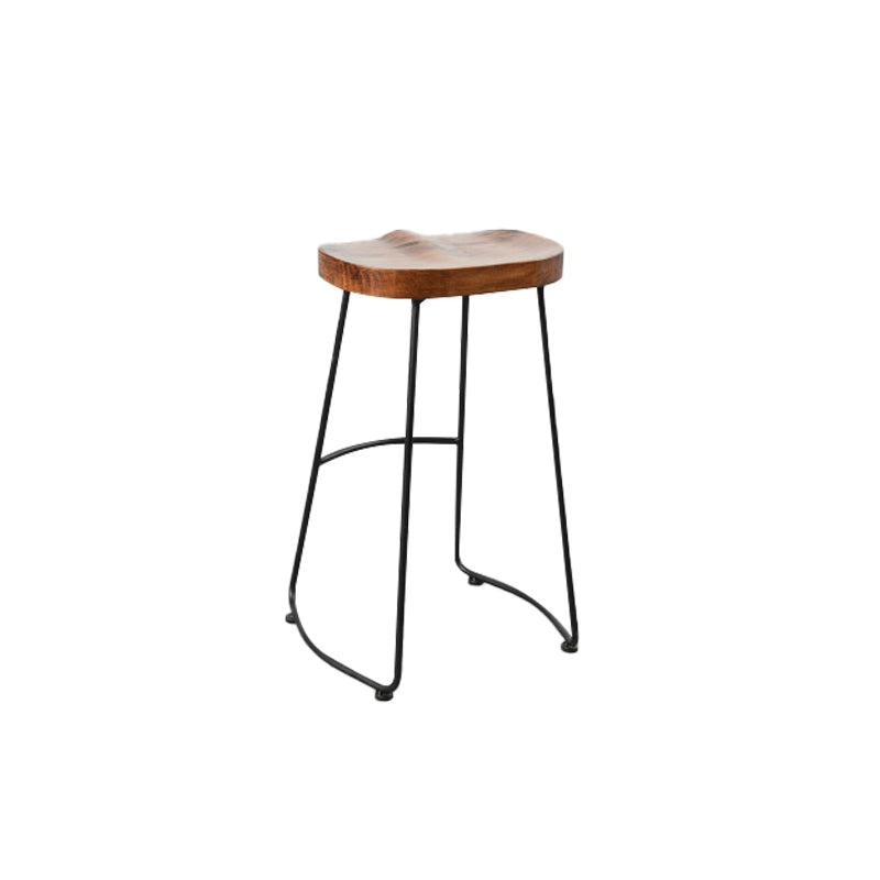 Contemporary Armless Bar Stools Solid Wood Barstool with Footrest Clearhalo 'Bar Furniture' 'Bar Stools' 'bar_stools' 'furn' 'furn_bar_stools' 'Furniture' 'Kitchen & Dining Furniture' 6555784