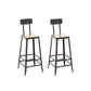 Contemporary Armless Bar Stools Solid Wood Barstool with Footrest With Back 2 Piece Set Square Clearhalo 'Bar Furniture' 'Bar Stools' 'bar_stools' 'furn' 'furn_bar_stools' 'Furniture' 'Kitchen & Dining Furniture' 6555785