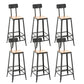 Contemporary Armless Bar Stools Solid Wood Barstool with Footrest With Back 6 Piece Set Square Clearhalo 'Bar Furniture' 'Bar Stools' 'bar_stools' 'furn' 'furn_bar_stools' 'Furniture' 'Kitchen & Dining Furniture' 6555787