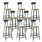 Contemporary Armless Bar Stools Solid Wood Barstool with Footrest With Back 8 Piece Set Square Clearhalo 'Bar Furniture' 'Bar Stools' 'bar_stools' 'furn' 'furn_bar_stools' 'Furniture' 'Kitchen & Dining Furniture' 6555788