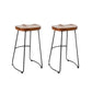 Contemporary Armless Bar Stools Solid Wood Barstool with Footrest Backless 2 Piece Set Saddle Clearhalo 'Bar Furniture' 'Bar Stools' 'bar_stools' 'furn' 'furn_bar_stools' 'Furniture' 'Kitchen & Dining Furniture' 6555789