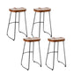 Contemporary Armless Bar Stools Solid Wood Barstool with Footrest Backless 4 Piece Set Saddle Clearhalo 'Bar Furniture' 'Bar Stools' 'bar_stools' 'furn' 'furn_bar_stools' 'Furniture' 'Kitchen & Dining Furniture' 6555790