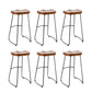 Contemporary Armless Bar Stools Solid Wood Barstool with Footrest Backless 6 Piece Set Saddle Clearhalo 'Bar Furniture' 'Bar Stools' 'bar_stools' 'furn' 'furn_bar_stools' 'Furniture' 'Kitchen & Dining Furniture' 6555791