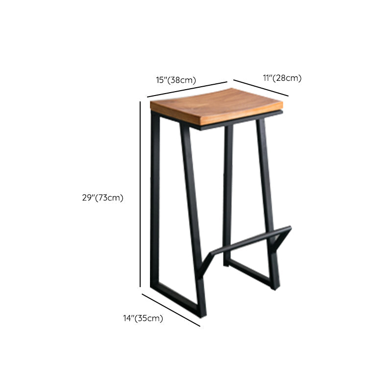 Contemporary Armless Bar Stools Solid Wood Barstool with Footrest Clearhalo 'Bar Furniture' 'Bar Stools' 'bar_stools' 'furn' 'furn_bar_stools' 'Furniture' 'Kitchen & Dining Furniture' 6555797