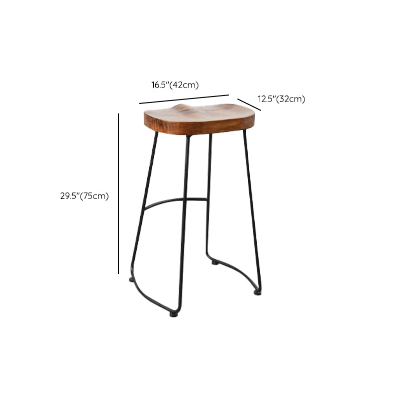 Contemporary Armless Bar Stools Solid Wood Barstool with Footrest Clearhalo 'Bar Furniture' 'Bar Stools' 'bar_stools' 'furn' 'furn_bar_stools' 'Furniture' 'Kitchen & Dining Furniture' 6555799