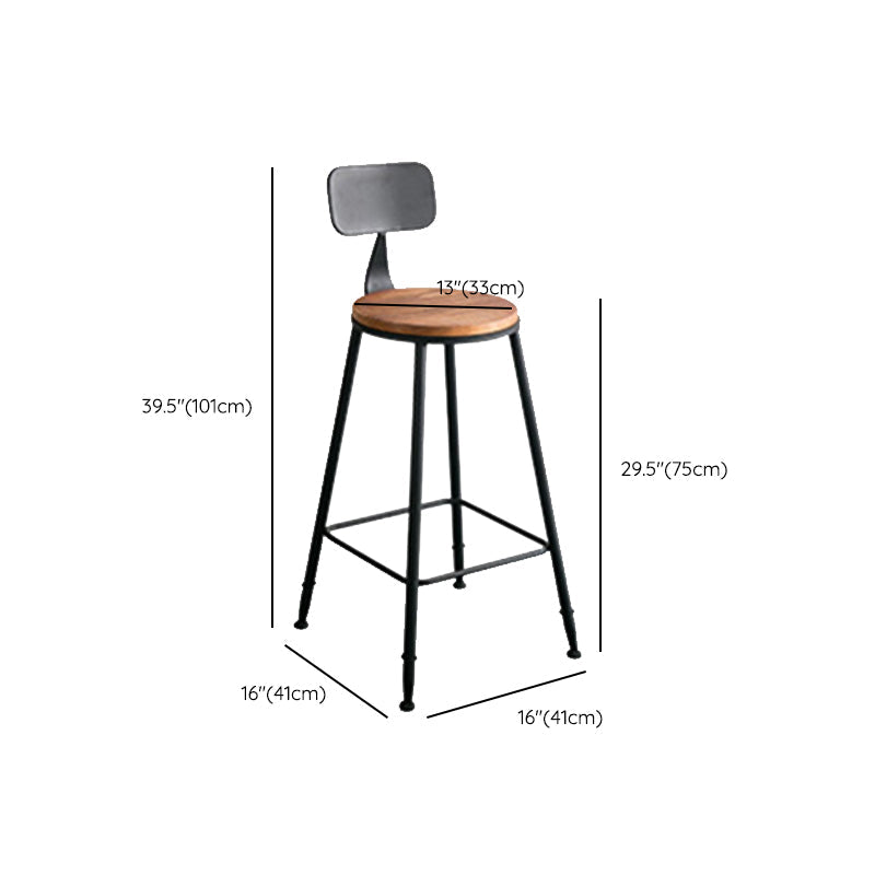 Contemporary Armless Bar Stools Solid Wood Barstool with Footrest Clearhalo 'Bar Furniture' 'Bar Stools' 'bar_stools' 'furn' 'furn_bar_stools' 'Furniture' 'Kitchen & Dining Furniture' 6555800