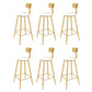 Tabouret de bar à coussin Glam avec pieds en métal doré