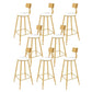 Tabouret de bar à coussin Glam avec pieds en métal doré