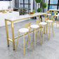 Tabouret de bar à coussin Glam avec pieds en métal doré