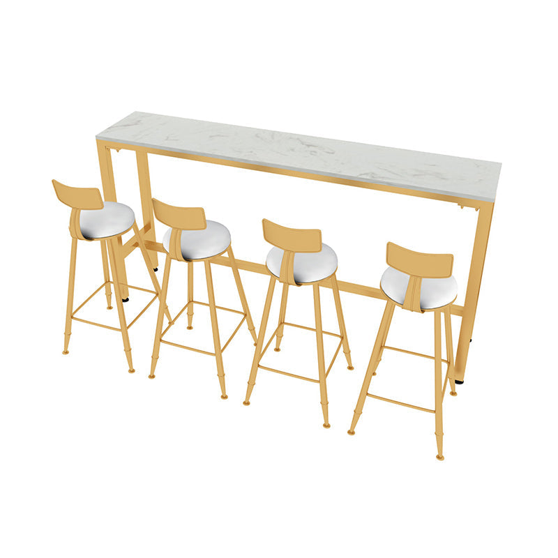 Tabouret de bar à coussin Glam avec pieds en métal doré