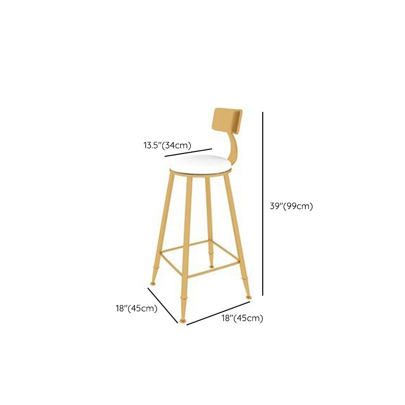 Tabouret de bar à coussin Glam avec pieds en métal doré