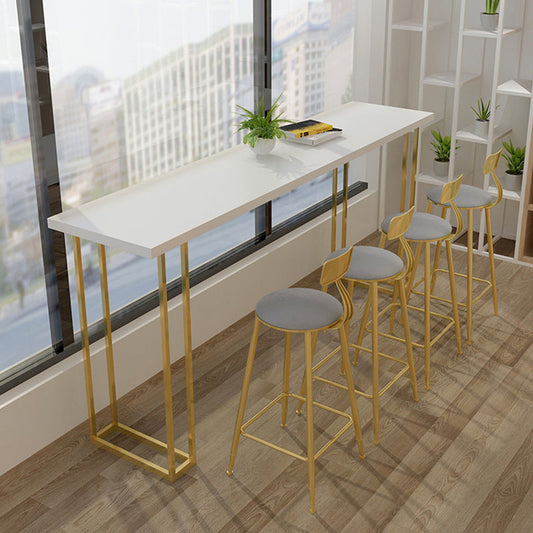 Contemporary Bar Stool Cushion Barstool with Gold Metal Legs