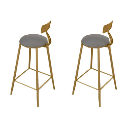 Contemporary Bar Stool Cushion Barstool with Gold Metal Legs