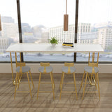 Contemporary Bar Stool Cushion Barstool with Gold Metal Legs