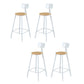 Contemporary Bar Stool Solid Wood Barstool with White Metal Legs With Back 4 Piece Set Clearhalo 'Bar Furniture' 'Bar Stools' 'bar_stools' 'furn' 'furn_bar_stools' 'Furniture' 'Kitchen & Dining Furniture' 6555829
