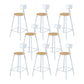 Contemporary Bar Stool Solid Wood Barstool with White Metal Legs With Back 8 Piece Set Clearhalo 'Bar Furniture' 'Bar Stools' 'bar_stools' 'furn' 'furn_bar_stools' 'Furniture' 'Kitchen & Dining Furniture' 6555833