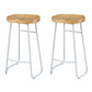 Contemporary Bar Stool Solid Wood Barstool with White Metal Legs Backless 2 Piece Set Clearhalo 'Bar Furniture' 'Bar Stools' 'bar_stools' 'furn' 'furn_bar_stools' 'Furniture' 'Kitchen & Dining Furniture' 6555835
