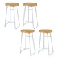 Contemporary Bar Stool Solid Wood Barstool with White Metal Legs Backless 4 Piece Set Clearhalo 'Bar Furniture' 'Bar Stools' 'bar_stools' 'furn' 'furn_bar_stools' 'Furniture' 'Kitchen & Dining Furniture' 6555837