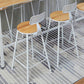 Contemporary Bar Stool Solid Wood Barstool with White Metal Legs Clearhalo 'Bar Furniture' 'Bar Stools' 'bar_stools' 'furn' 'furn_bar_stools' 'Furniture' 'Kitchen & Dining Furniture' 6555838