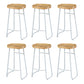 Contemporary Bar Stool Solid Wood Barstool with White Metal Legs Backless 6 Piece Set Clearhalo 'Bar Furniture' 'Bar Stools' 'bar_stools' 'furn' 'furn_bar_stools' 'Furniture' 'Kitchen & Dining Furniture' 6555839