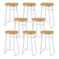 Contemporary Bar Stool Solid Wood Barstool with White Metal Legs Backless 8 Piece Set Clearhalo 'Bar Furniture' 'Bar Stools' 'bar_stools' 'furn' 'furn_bar_stools' 'Furniture' 'Kitchen & Dining Furniture' 6555841