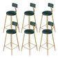 Green Cushion Bar Stools Armless Barstool with Gold Metal Legs