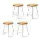 Wood Dining Stool Contemporary Backless Bar Stools with Footrest White 4 Piece Set Short Stool(18"H) Clearhalo 'Bar Furniture' 'Bar Stools' 'bar_stools' 'furn' 'furn_bar_stools' 'Furniture' 'Kitchen & Dining Furniture' 6555858