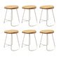 Wood Dining Stool Contemporary Backless Bar Stools with Footrest White 6 Piece Set Short Stool(18"H) Clearhalo 'Bar Furniture' 'Bar Stools' 'bar_stools' 'furn' 'furn_bar_stools' 'Furniture' 'Kitchen & Dining Furniture' 6555861