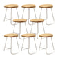 Wood Dining Stool Contemporary Backless Bar Stools with Footrest White 8 Piece Set Short Stool(18"H) Clearhalo 'Bar Furniture' 'Bar Stools' 'bar_stools' 'furn' 'furn_bar_stools' 'Furniture' 'Kitchen & Dining Furniture' 6555862