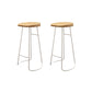 Wood Dining Stool Contemporary Backless Bar Stools with Footrest White 2 Piece Set Bar Stool(30"H) Clearhalo 'Bar Furniture' 'Bar Stools' 'bar_stools' 'furn' 'furn_bar_stools' 'Furniture' 'Kitchen & Dining Furniture' 6555865