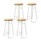 Wood Dining Stool Contemporary Backless Bar Stools with Footrest White 4 Piece Set Bar Stool(30"H) Clearhalo 'Bar Furniture' 'Bar Stools' 'bar_stools' 'furn' 'furn_bar_stools' 'Furniture' 'Kitchen & Dining Furniture' 6555866