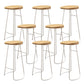 Wood Dining Stool Contemporary Backless Bar Stools with Footrest White 8 Piece Set Bar Stool(30"H) Clearhalo 'Bar Furniture' 'Bar Stools' 'bar_stools' 'furn' 'furn_bar_stools' 'Furniture' 'Kitchen & Dining Furniture' 6555868