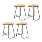 Wood Dining Stool Contemporary Backless Bar Stools with Footrest Black 4 Piece Set Short Stool(18"H) Clearhalo 'Bar Furniture' 'Bar Stools' 'bar_stools' 'furn' 'furn_bar_stools' 'Furniture' 'Kitchen & Dining Furniture' 6555870