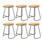 Wood Dining Stool Contemporary Backless Bar Stools with Footrest Black 6 Piece Set Short Stool(18"H) Clearhalo 'Bar Furniture' 'Bar Stools' 'bar_stools' 'furn' 'furn_bar_stools' 'Furniture' 'Kitchen & Dining Furniture' 6555871
