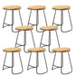 Wood Dining Stool Contemporary Backless Bar Stools with Footrest Black 8 Piece Set Short Stool(18"H) Clearhalo 'Bar Furniture' 'Bar Stools' 'bar_stools' 'furn' 'furn_bar_stools' 'Furniture' 'Kitchen & Dining Furniture' 6555872