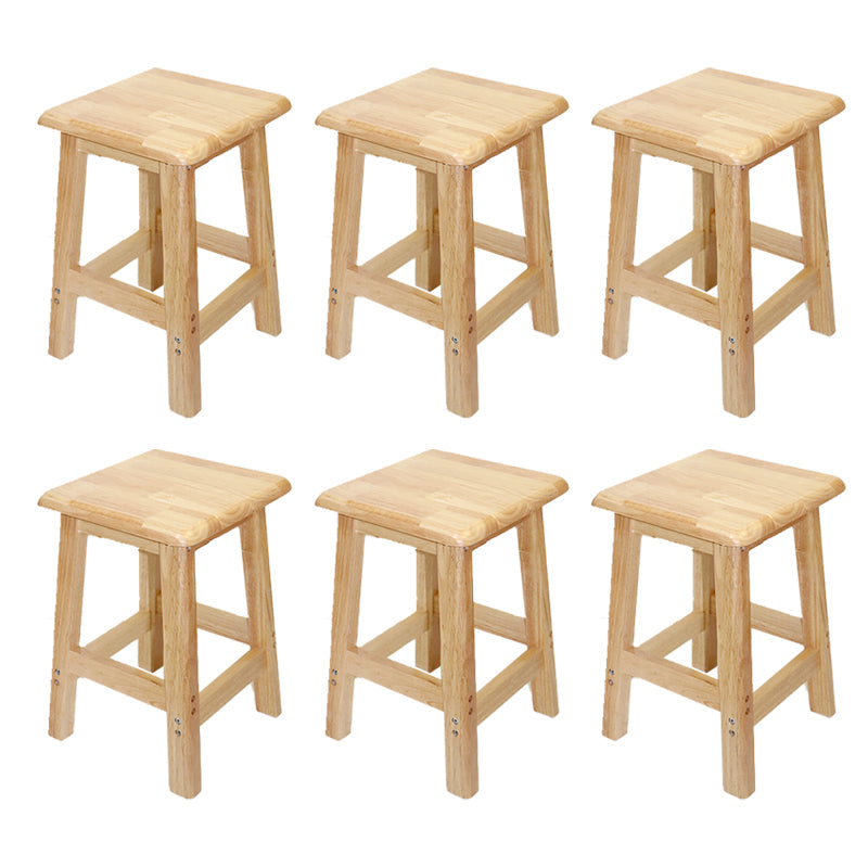 Industrial Solid Wood Bar Stool Backless Counter Stool for Restaurant 6 Piece Set Short Stool(18"H) Clearhalo 'Bar Furniture' 'Bar Stools' 'bar_stools' 'furn' 'furn_bar_stools' 'Furniture' 'Kitchen & Dining Furniture' 6555884