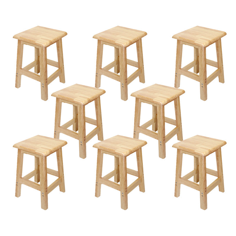 Industrial Solid Wood Bar Stool Backless Counter Stool for Restaurant 8 Piece Set Short Stool(18"H) Clearhalo 'Bar Furniture' 'Bar Stools' 'bar_stools' 'furn' 'furn_bar_stools' 'Furniture' 'Kitchen & Dining Furniture' 6555885