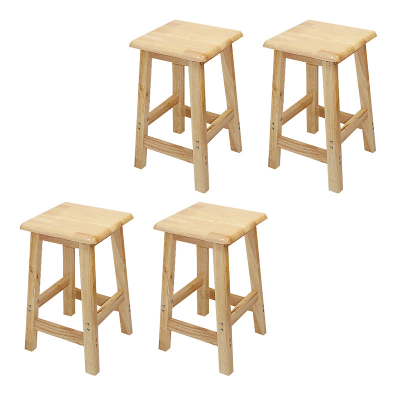 Industrial Solid Wood Bar Stool Backless Counter Stool for Restaurant 4 Piece Set Short Stool(20"H) Clearhalo 'Bar Furniture' 'Bar Stools' 'bar_stools' 'furn' 'furn_bar_stools' 'Furniture' 'Kitchen & Dining Furniture' 6555891