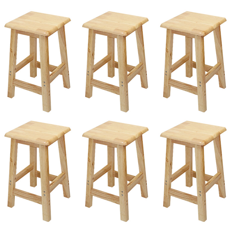 Industrial Solid Wood Bar Stool Backless Counter Stool for Restaurant 6 Piece Set Short Stool(20"H) Clearhalo 'Bar Furniture' 'Bar Stools' 'bar_stools' 'furn' 'furn_bar_stools' 'Furniture' 'Kitchen & Dining Furniture' 6555893