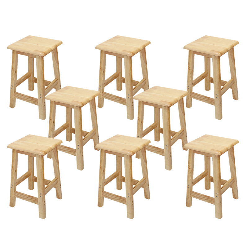 Industrial Solid Wood Bar Stool Backless Counter Stool for Restaurant 8 Piece Set Short Stool(20"H) Clearhalo 'Bar Furniture' 'Bar Stools' 'bar_stools' 'furn' 'furn_bar_stools' 'Furniture' 'Kitchen & Dining Furniture' 6555895